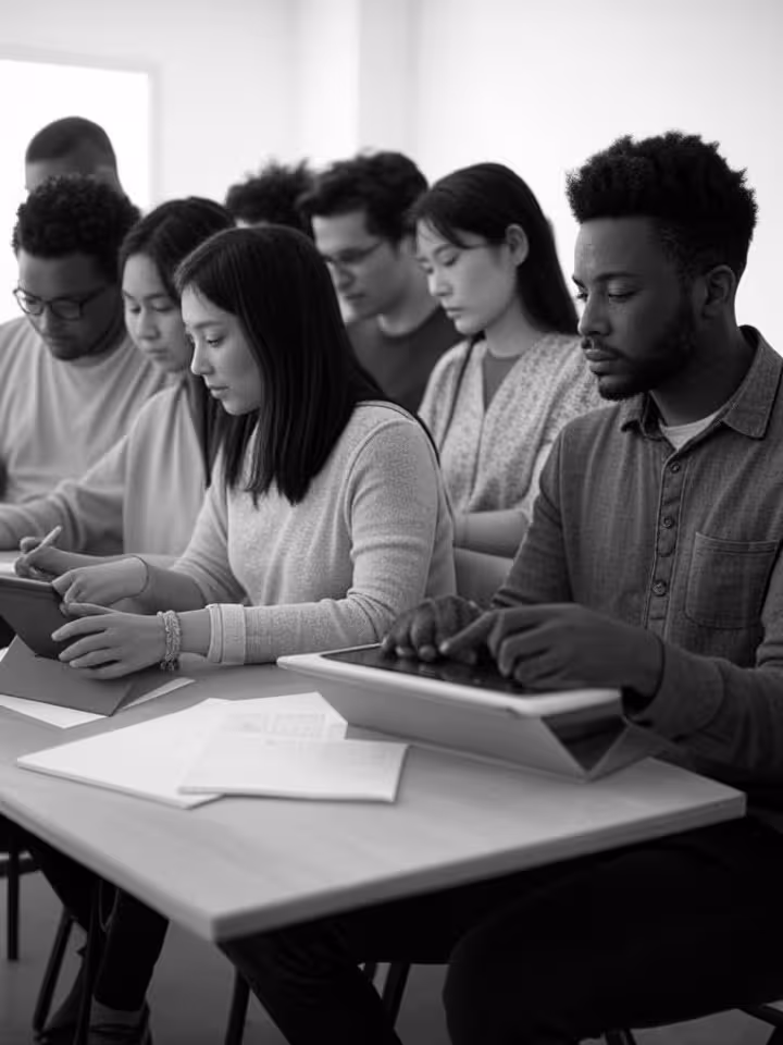 user testing session with participants from different cultural backgrounds reviewing design prototyp